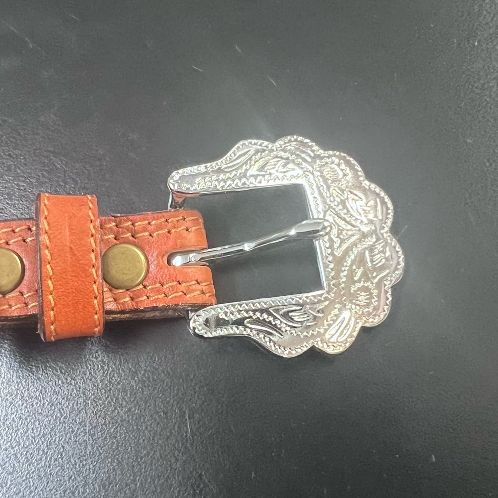 Silver Creek LEEGIN LEATHER Size 32 BELT Southwestern STEER - Picture 13 of 15